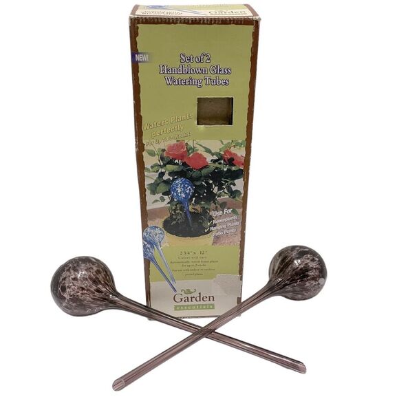 Garden Essentials Set of 2 Handblown Glass Watering Tubes - Picture 1 of 7